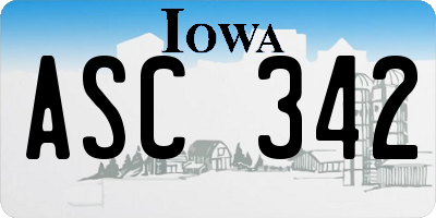 IA license plate ASC342