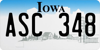 IA license plate ASC348