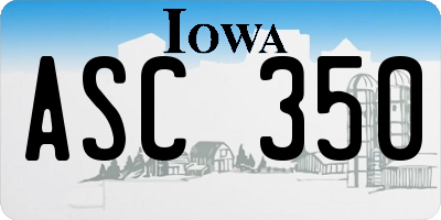 IA license plate ASC350