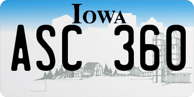 IA license plate ASC360