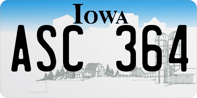 IA license plate ASC364