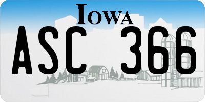 IA license plate ASC366