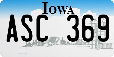 IA license plate ASC369