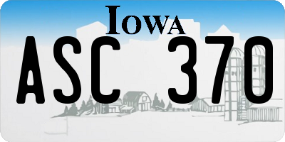 IA license plate ASC370