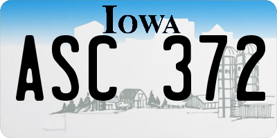 IA license plate ASC372