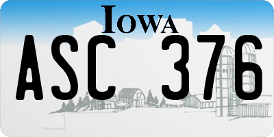 IA license plate ASC376
