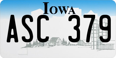 IA license plate ASC379