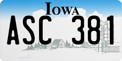 IA license plate ASC381