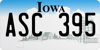 IA license plate ASC395