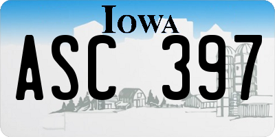 IA license plate ASC397