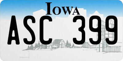 IA license plate ASC399