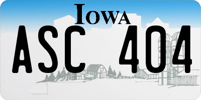 IA license plate ASC404