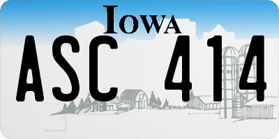 IA license plate ASC414
