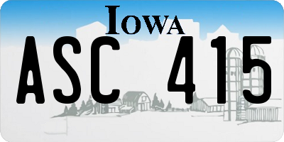IA license plate ASC415