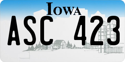 IA license plate ASC423
