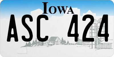 IA license plate ASC424