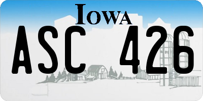 IA license plate ASC426