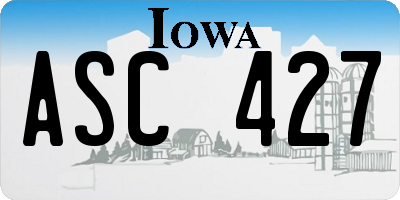 IA license plate ASC427
