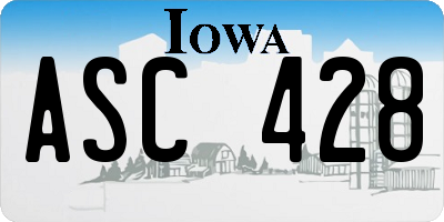 IA license plate ASC428