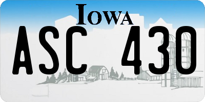 IA license plate ASC430