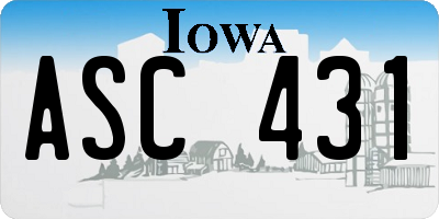IA license plate ASC431