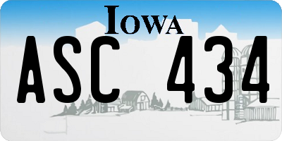 IA license plate ASC434