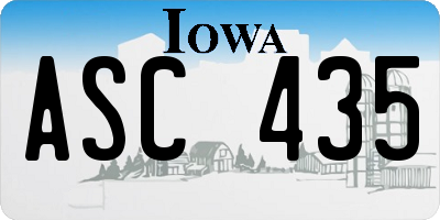 IA license plate ASC435