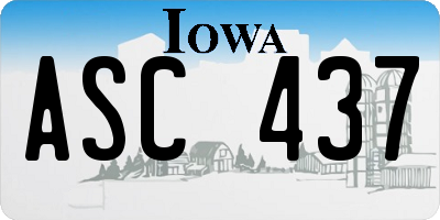 IA license plate ASC437