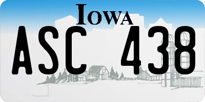 IA license plate ASC438