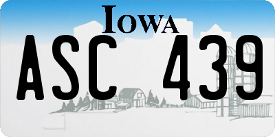 IA license plate ASC439