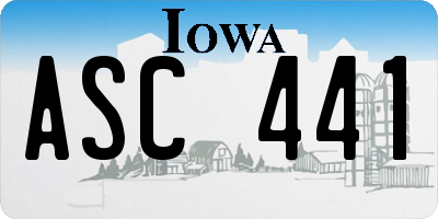 IA license plate ASC441