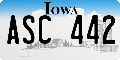 IA license plate ASC442