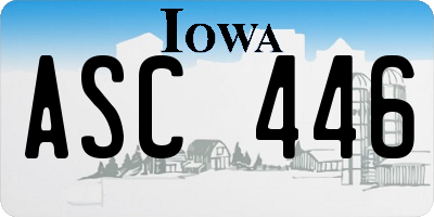 IA license plate ASC446