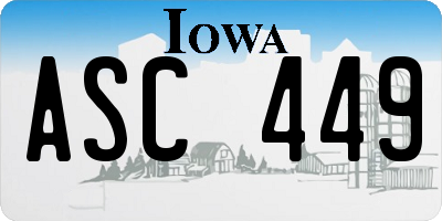 IA license plate ASC449
