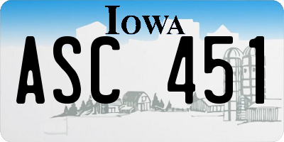 IA license plate ASC451