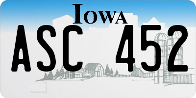 IA license plate ASC452