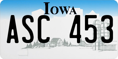 IA license plate ASC453