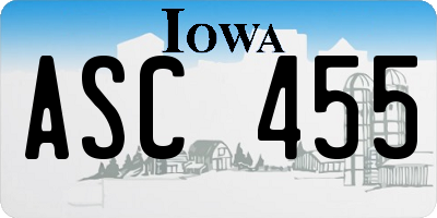 IA license plate ASC455