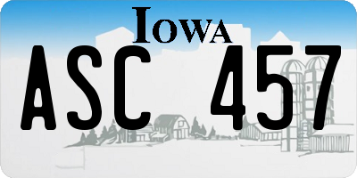 IA license plate ASC457