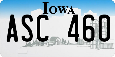 IA license plate ASC460