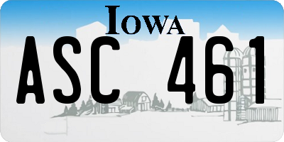 IA license plate ASC461