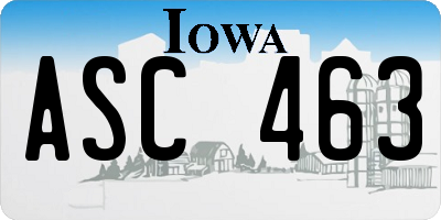 IA license plate ASC463