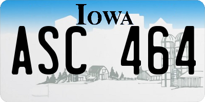 IA license plate ASC464