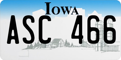 IA license plate ASC466