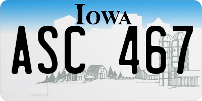 IA license plate ASC467