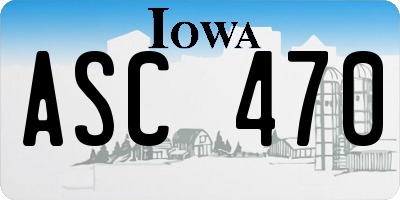 IA license plate ASC470