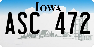 IA license plate ASC472