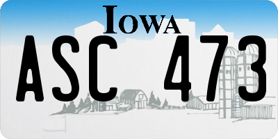 IA license plate ASC473