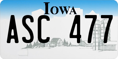 IA license plate ASC477
