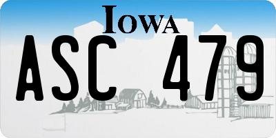 IA license plate ASC479